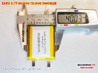 bán pin Lithium Polymer  Li Po  3 7V 2000mah 804050 784050 tại hà nội Battery