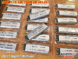 bán pin Lithium Polymer  Li Po  3 7V 280mAh 501447 dòng xả cao 10C cho vape tại hà nội battery